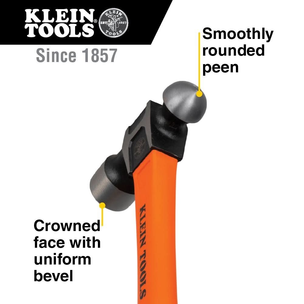 Klein Tools Ball-Peen Hammer, 32-Ounce, 15-in. (H80332)