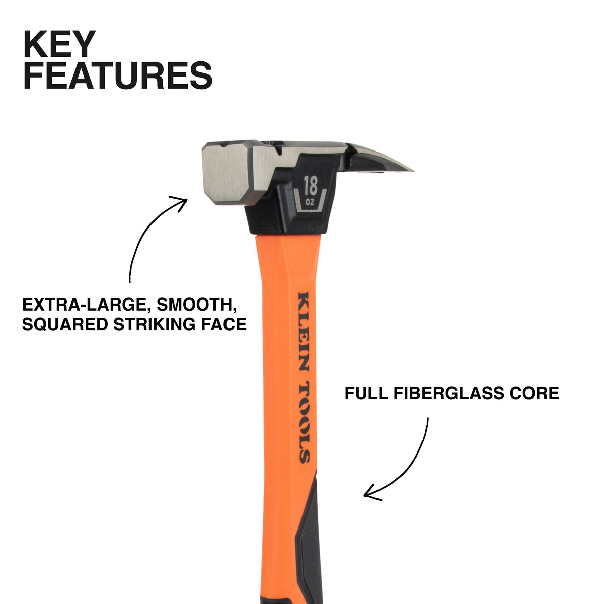 Klein H80918 claw hammer strike face