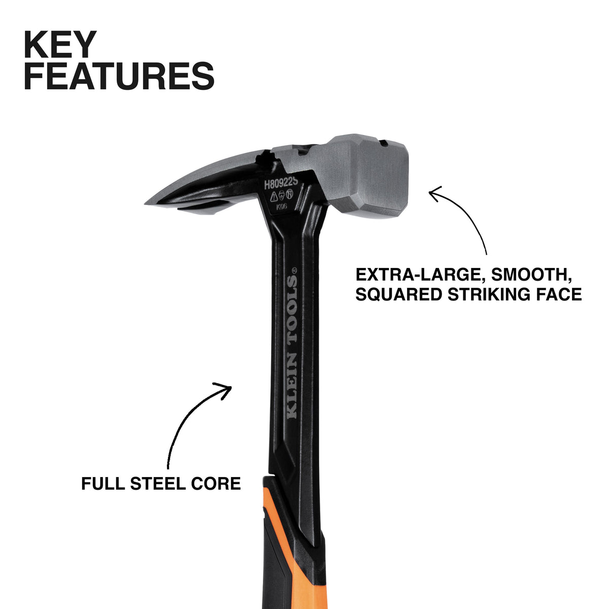 Klein H80922S framing hammer strike face