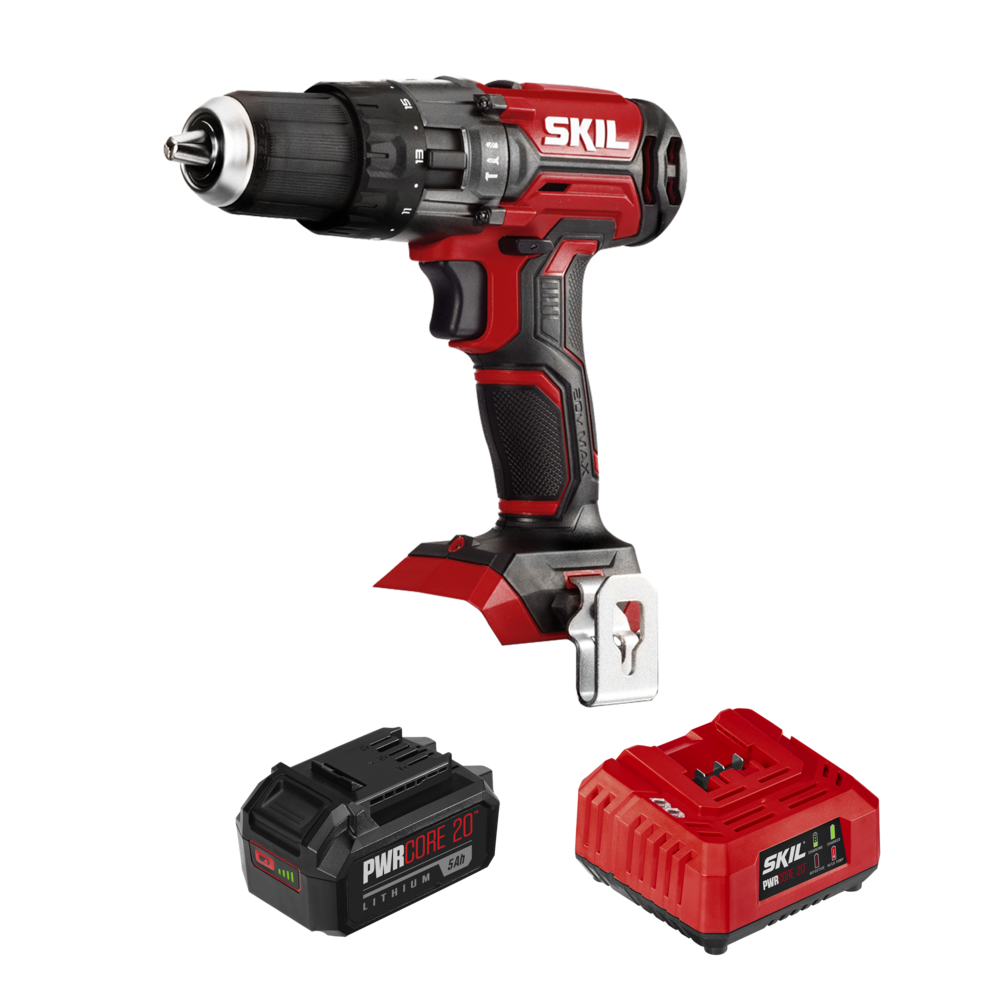 SKIL HD527803 20V 1/2" Hammer Drill Kit with PWRCORE 20 5.0Ah Lithium Battery
