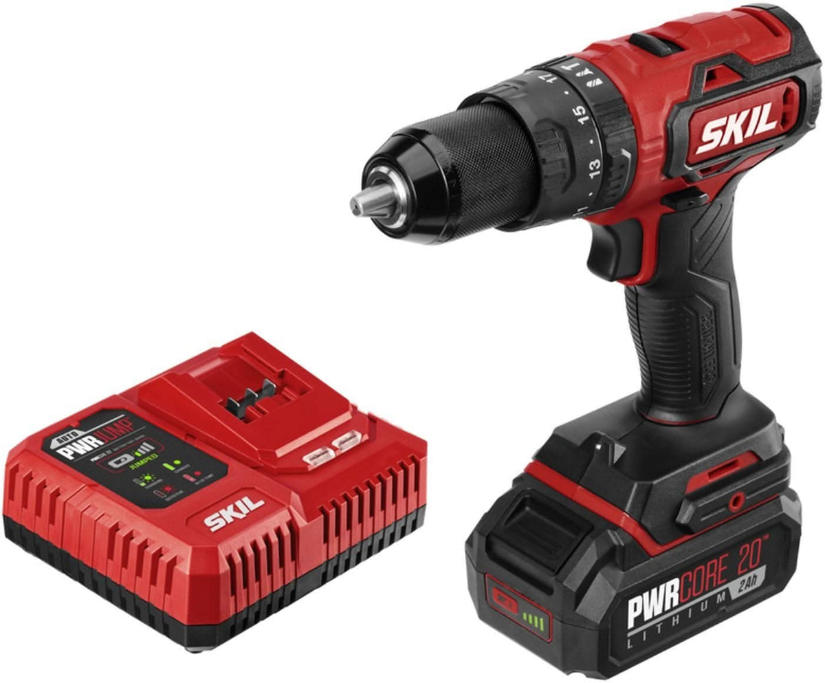 SKIL HD529402 PWRCore 20 Brushless 20V 1/2'' Hammer Drill Kit with PWR JUMP Charger