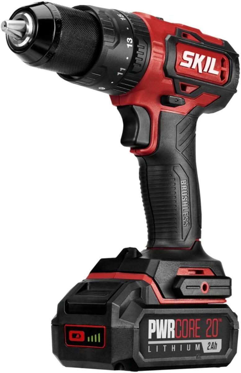 SKIL HD529402 PWRCore 20 Brushless 20V 1/2'' Hammer Drill Kit with PWR JUMP Charger