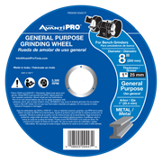 AvantiPRO 8 in. x 1 in. General Purpose Bench Grinding Wheel, 1 in. Arbor (PBW080100A01F)