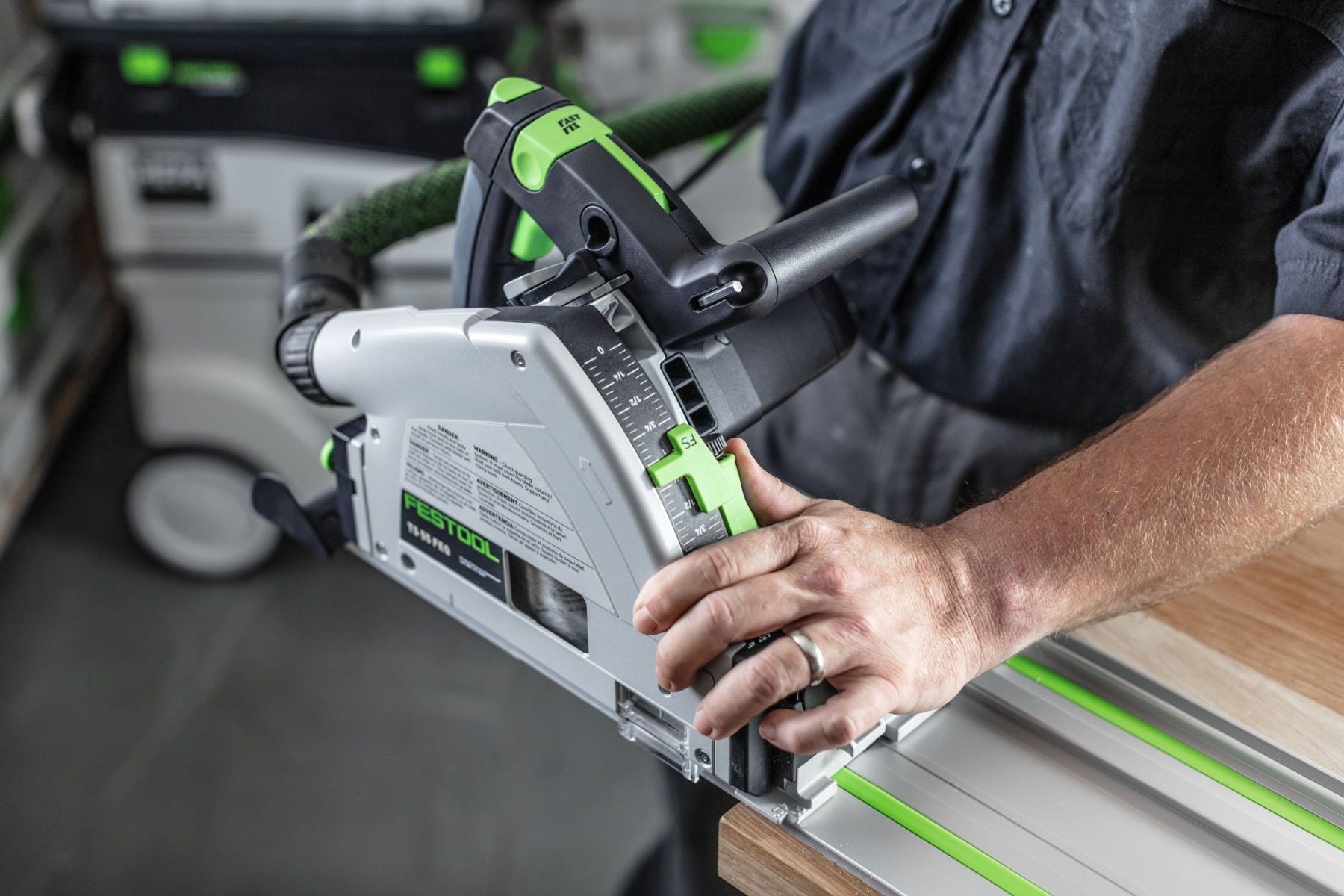 Festool 577014 TS 55 F Plunge Cut Track Saw with 55-in Guide Rail w/ Systainer3