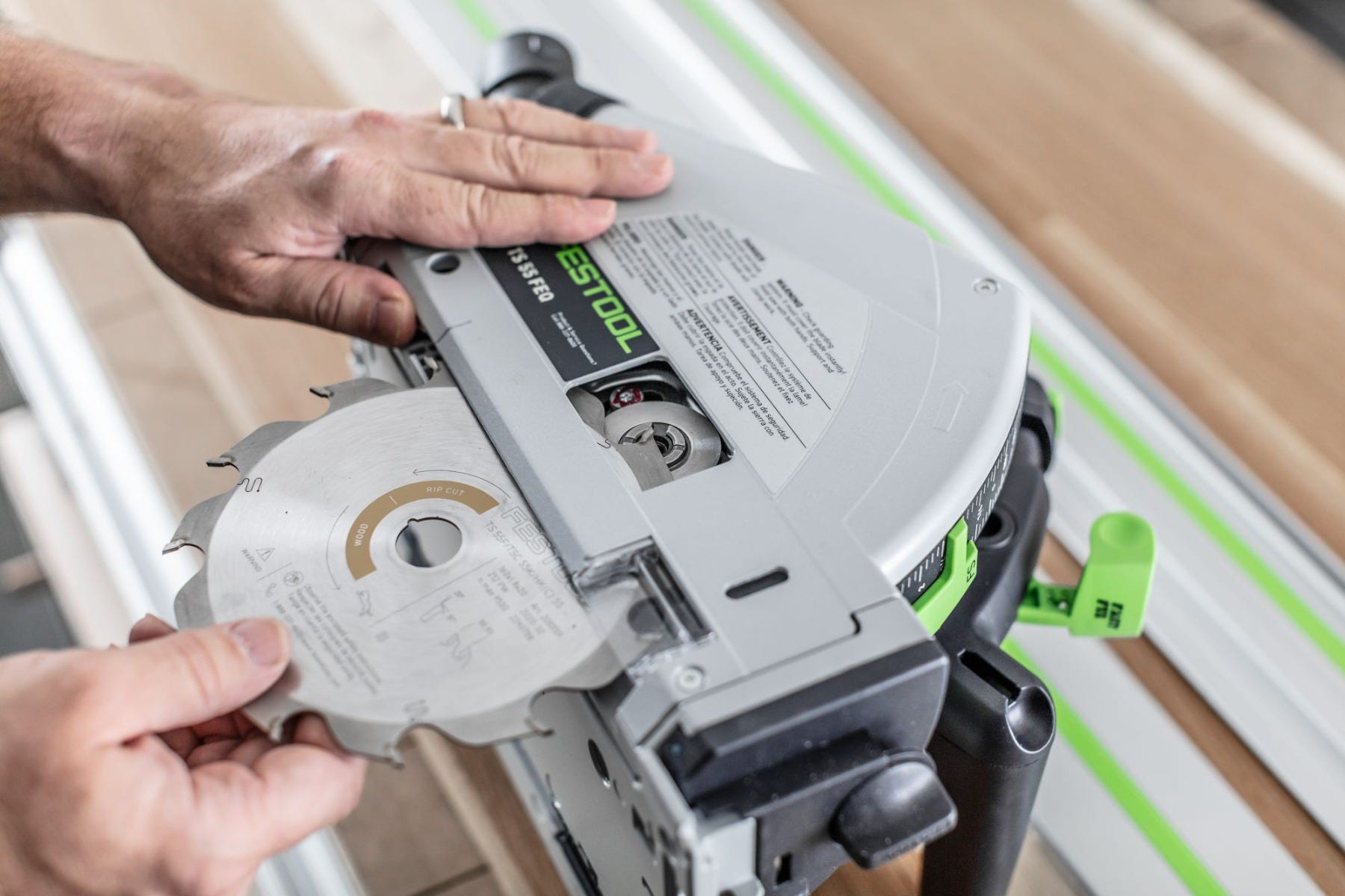 Festool 577014 TS 55 F Plunge Cut Track Saw with 55-in Guide Rail and Guide Rail Accessory Kit