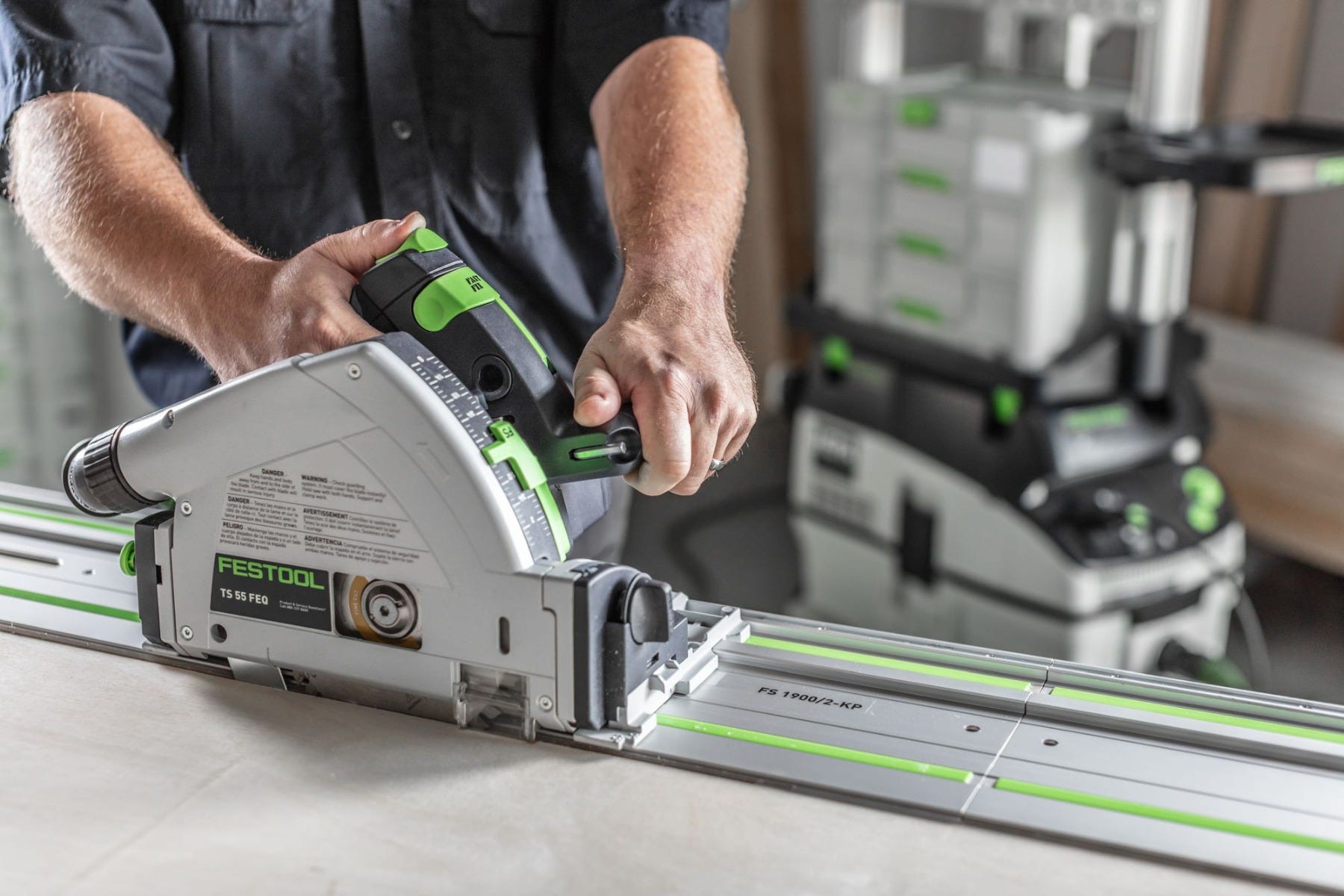 Festool 577014 TS 55 F Plunge Cut Track Saw with 55-in Guide Rail w/ Systainer3