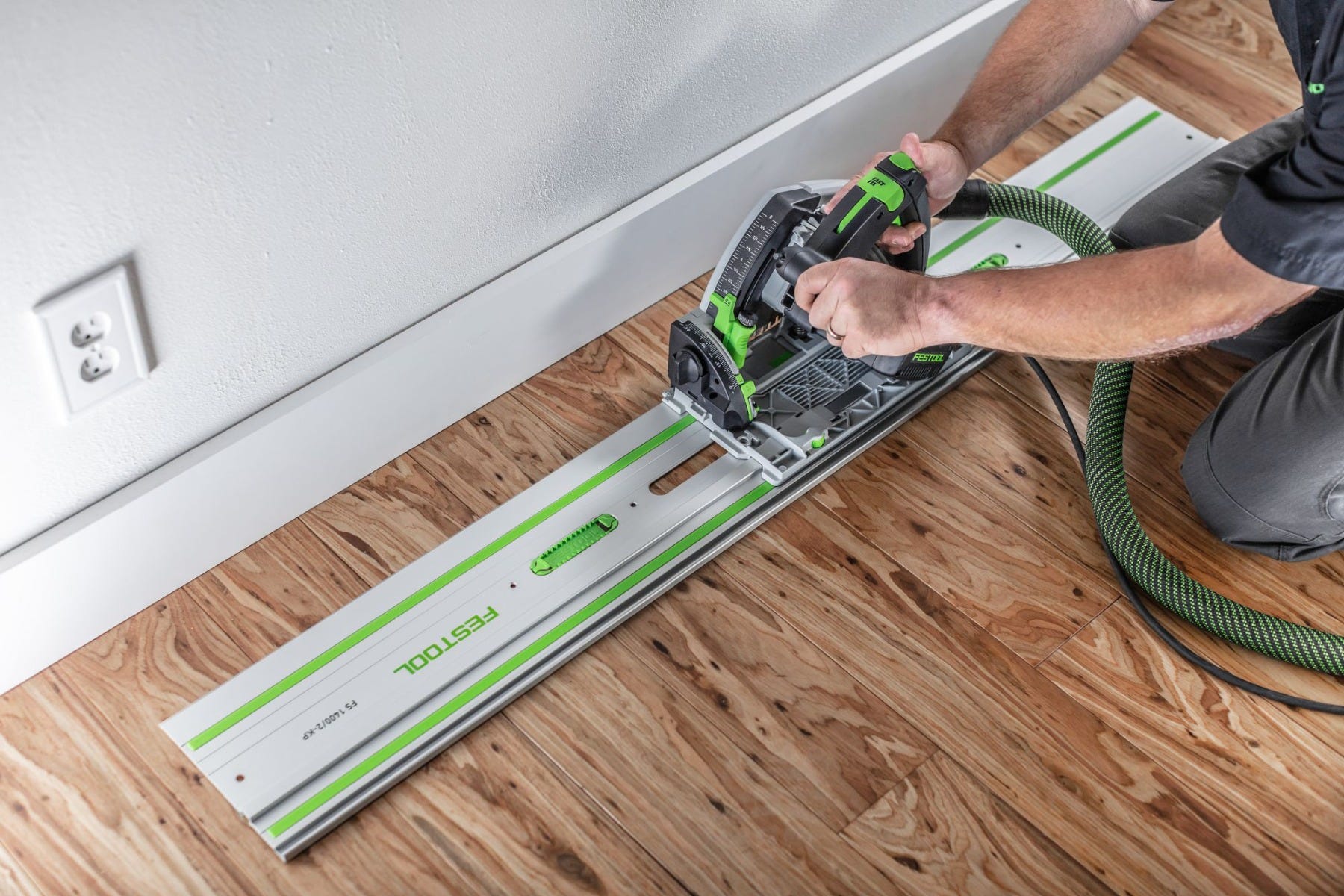 Festool 577014 TS 55 F Plunge Cut Track Saw with 55-in Guide Rail and Guide Rail Accessory Kit