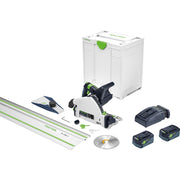 Festool 577664 TSC 55 K Cordless Track Saw + 55-Inch Guide Rail 5.2Ah Kit with Kickback Stop