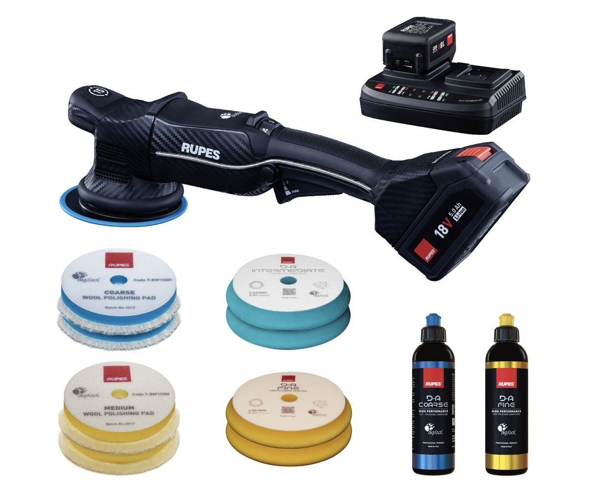 Rupes HLR15/CB2/BAS Ibrid 6-in. 18V Cordless Polisher Basic 5.0Ah Kit