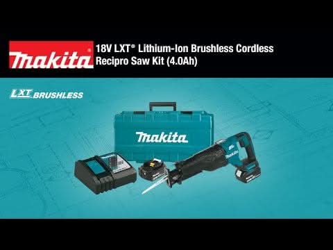 Makita 18V Brushless Recip Saw with 18V 4.0Ah Battery & Charger Starter Pack