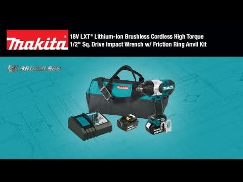 Makita 18V Brushless 1/2 in. Sq. Drive Impact Wrench with 18V 4.0Ah Battery & Charger Starter Pack