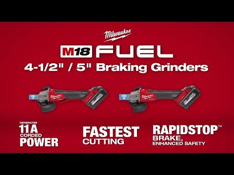Milwaukee 2882-20 M18 FUEL 4-1/2" / 5" Braking Grinder w/ ONE-KEY Paddle Switch, No-Lock