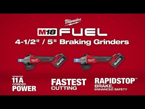 Milwaukee 2882-22 M18 FUEL 4-1/2" / 5" Braking Grinder w/ ONE-KEY Paddle Switch, No-Lock Kit