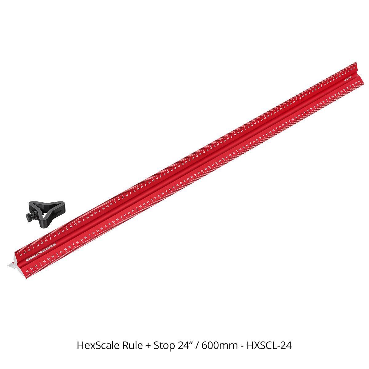 Woodpeckers HXSCL-24 HexScale Rule 24" (600mm) w/ Stop