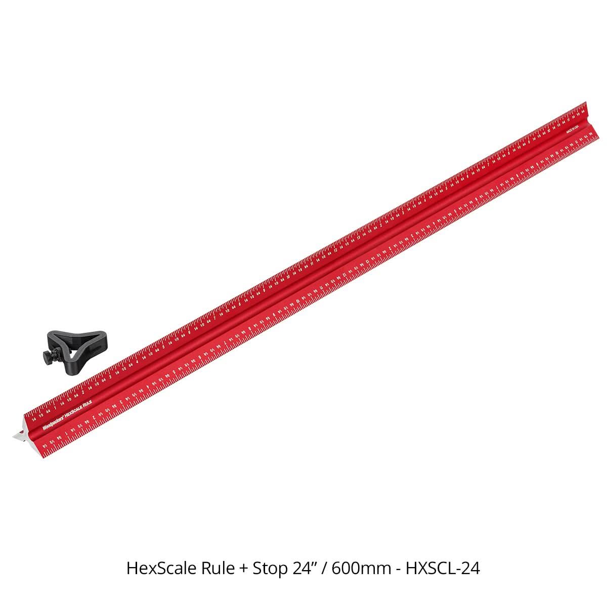 Woodpeckers HXSCL-24 HexScale Rule 24" (600mm) w/ Stop