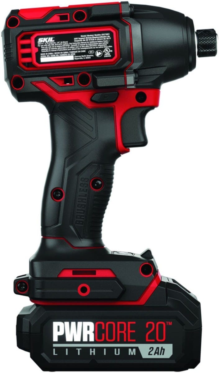SKIL ID573902 PWR CORE 20 Brushless 20V 1/4 In. Hex Impact Driver Kit with Auto PWR JUMP Charger