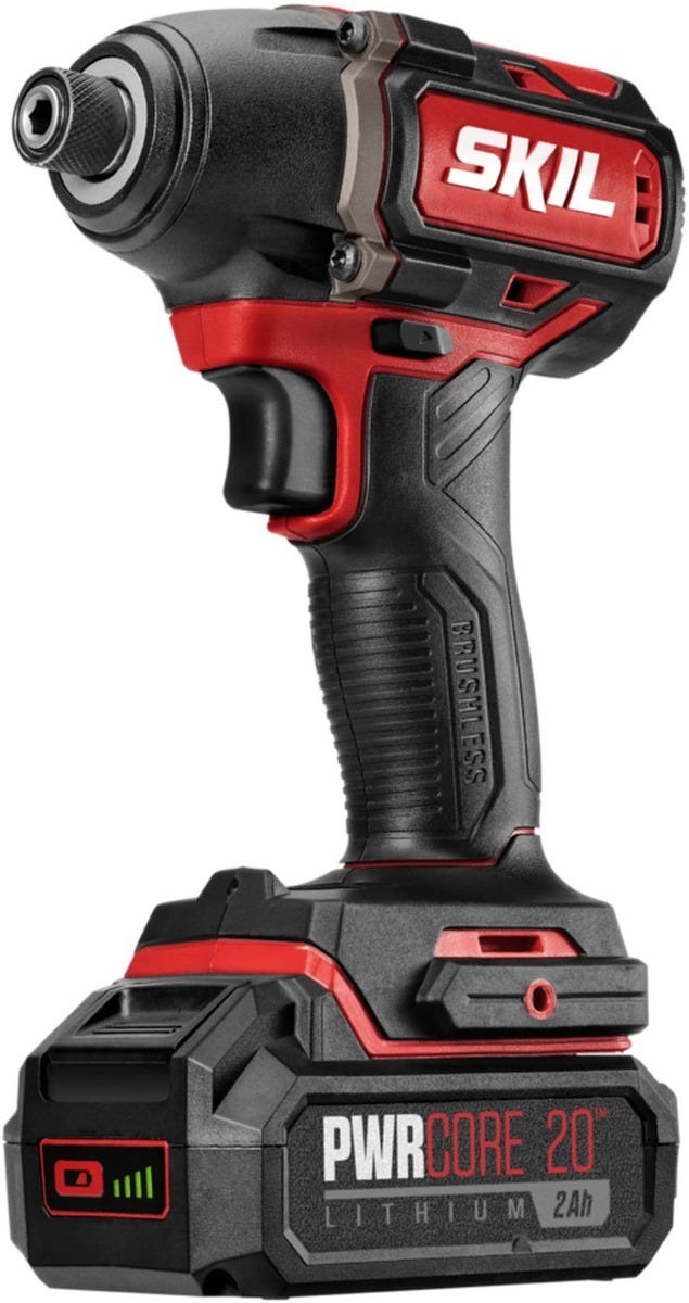 SKIL ID573902 PWR CORE 20 Brushless 20V 1/4 In. Hex Impact Driver Kit with Auto PWR JUMP Charger