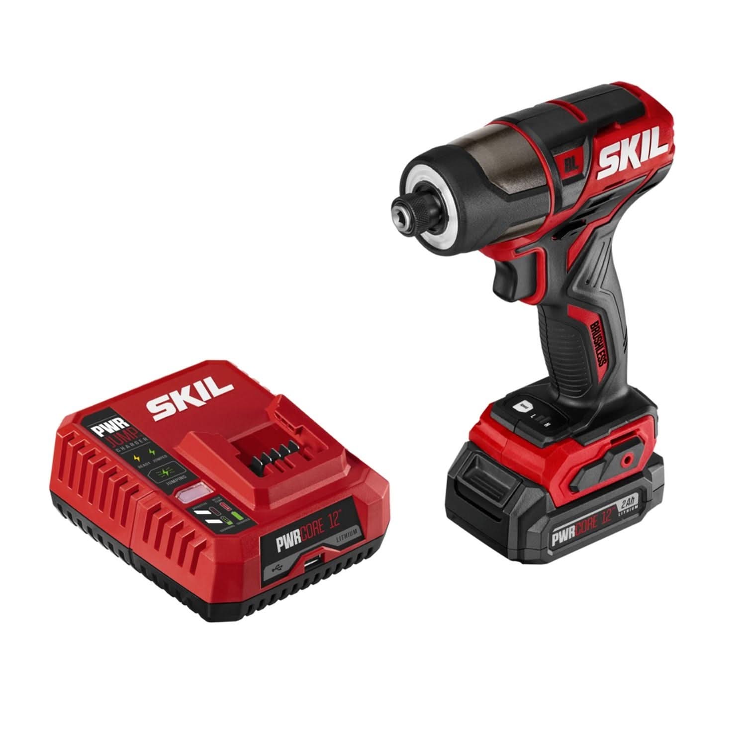 SKIL ID5744A-10 PWR CORE 12 Brushless 12V 1/4'' Hex Impact Driver with Battery and PWR JUMP Charger