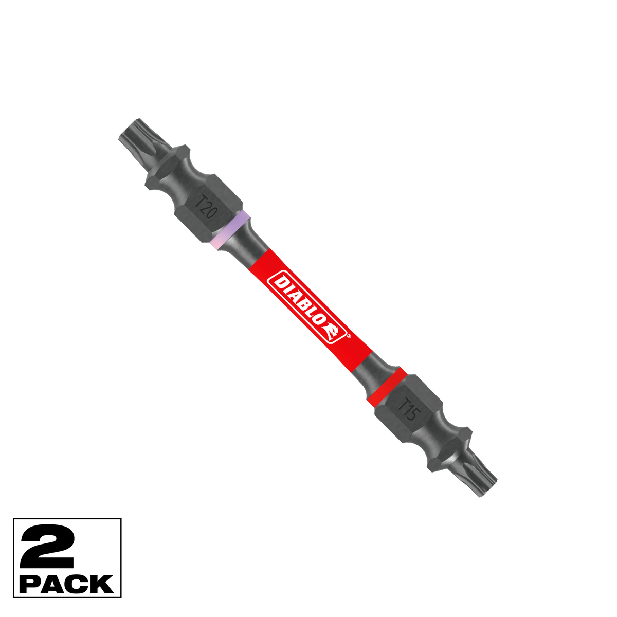 Diablo 2-1/2 in. Double-Ended Torx T15/T20 Drive Bit (DDET15T20P2)