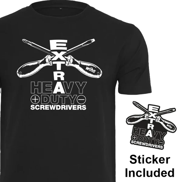 Wiha 91752 Extra Heavy Duty Screwdrivers T-Shirt, Black, 2XL (PROMO)