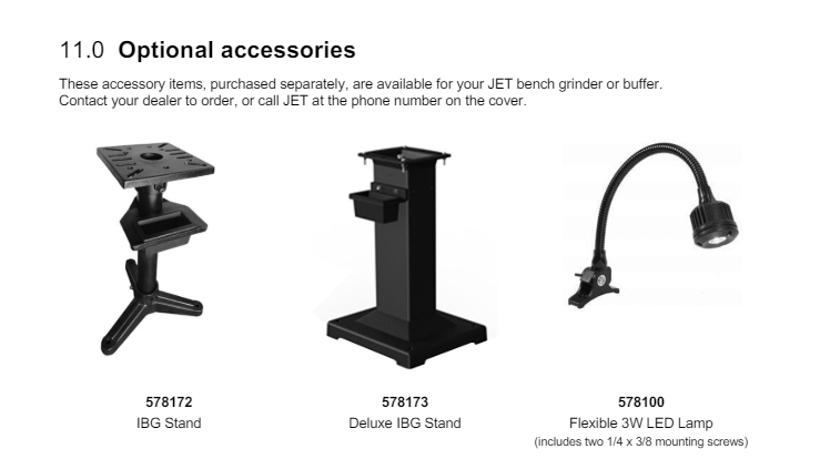 Jet 578208 IBG-8VS 8" Variable Speed Industrial Grinder