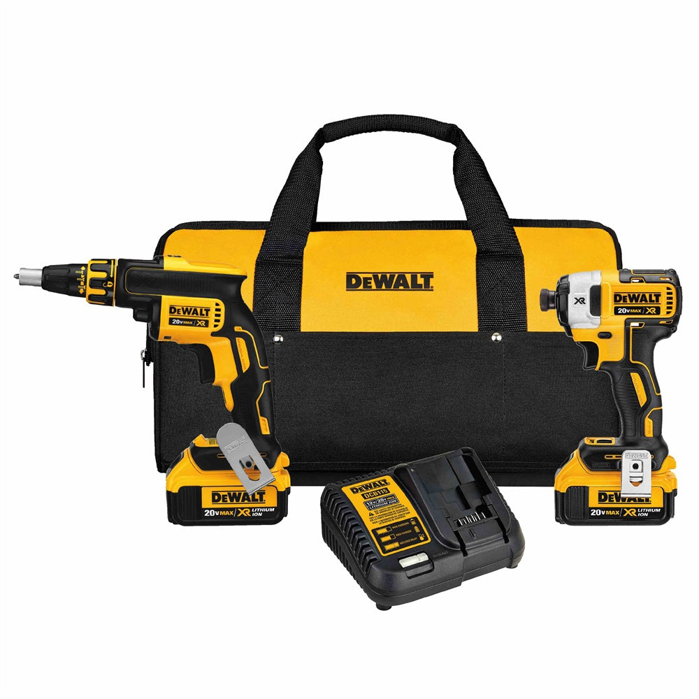DeWalt DCK267M2 20V MAX XR 4.0Ah Drywall Screwgun & Impact Driver Kit