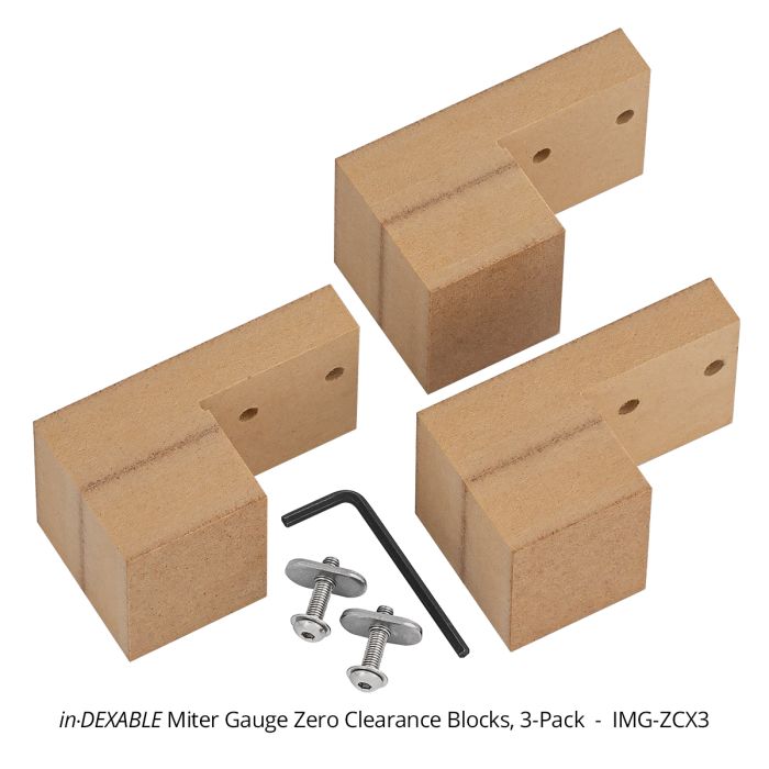 Woodpeckers IMG-ZCX3 in-DEXABLE Miter Gauge Zero Clearance Block (3-Pack)