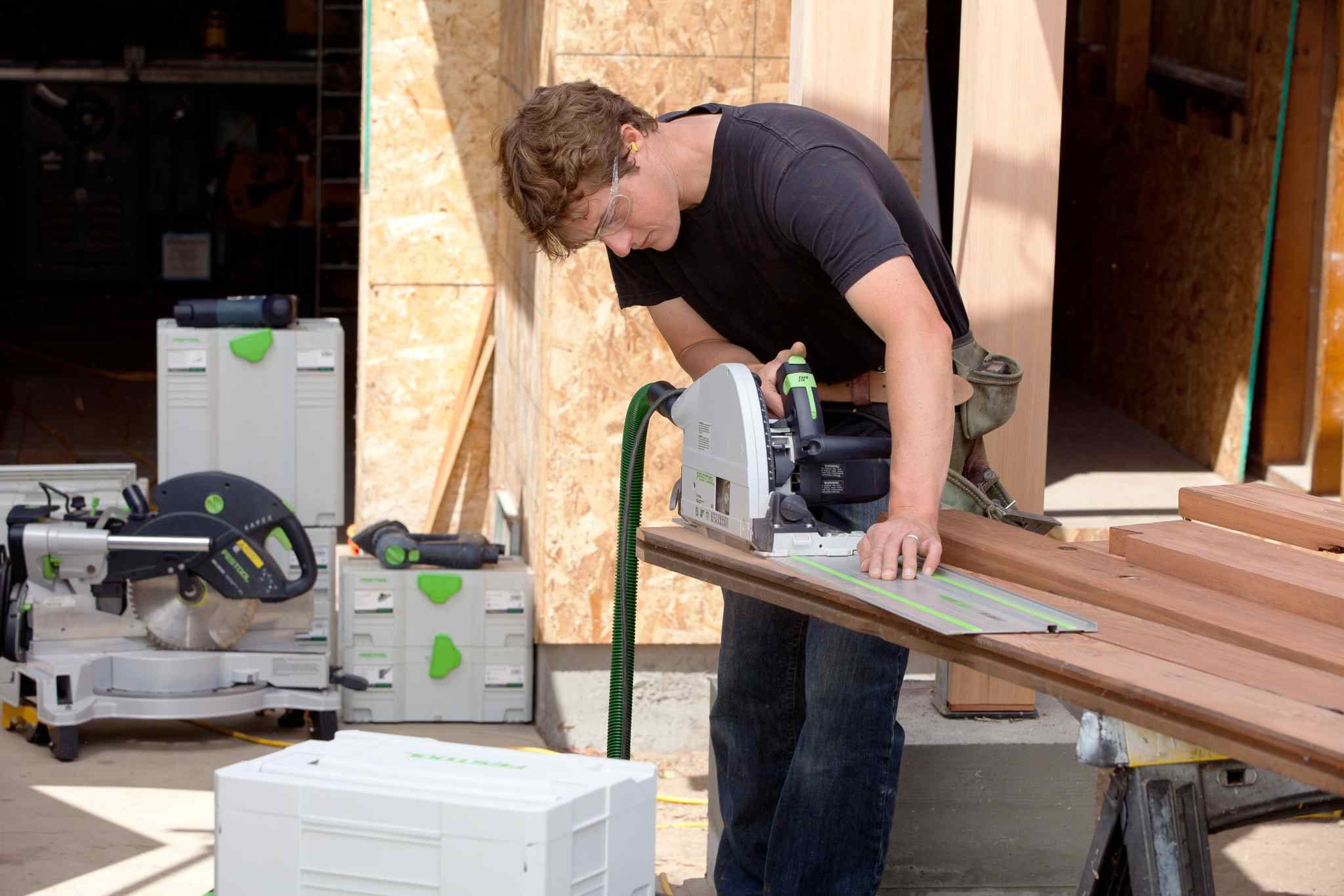 Festool 576119 TS 75 EQ Plunge Cut Track Saw w/ 75" Guide Rail & Systainer3