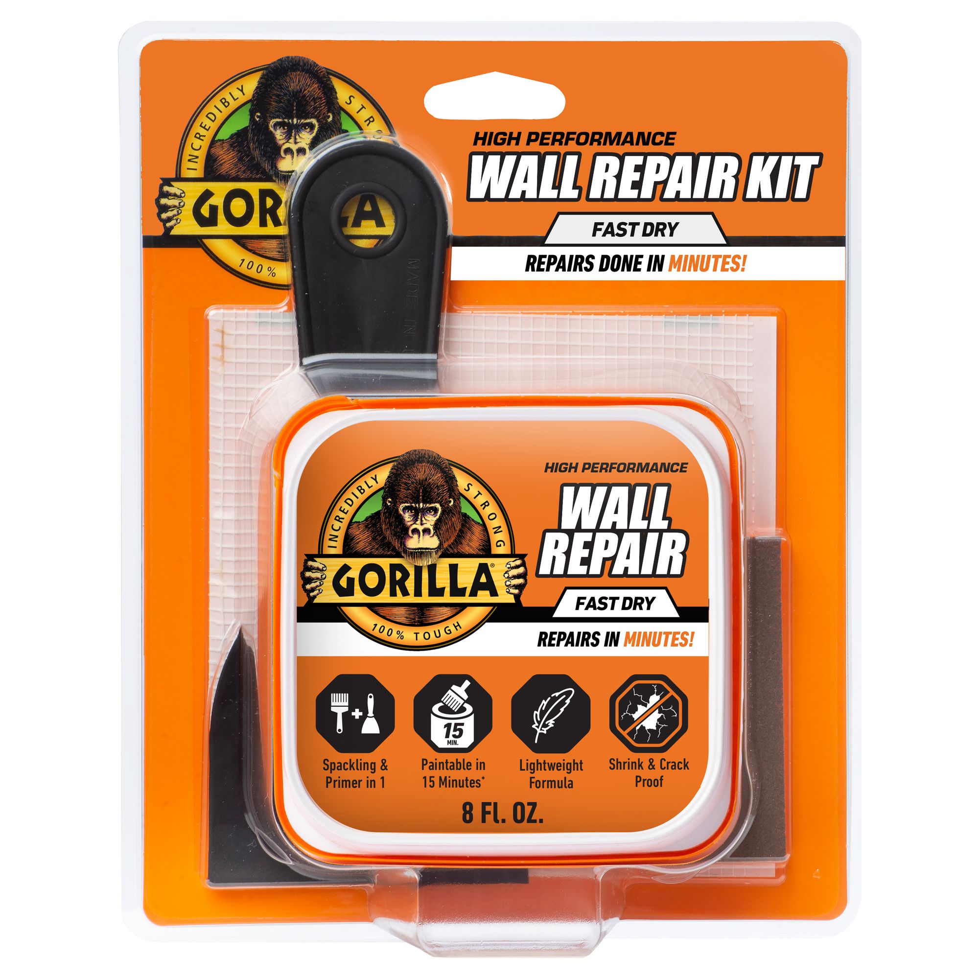 Gorilla Glue Wall Repair 4-Piece Kit, 8-fl.oz. (103959)