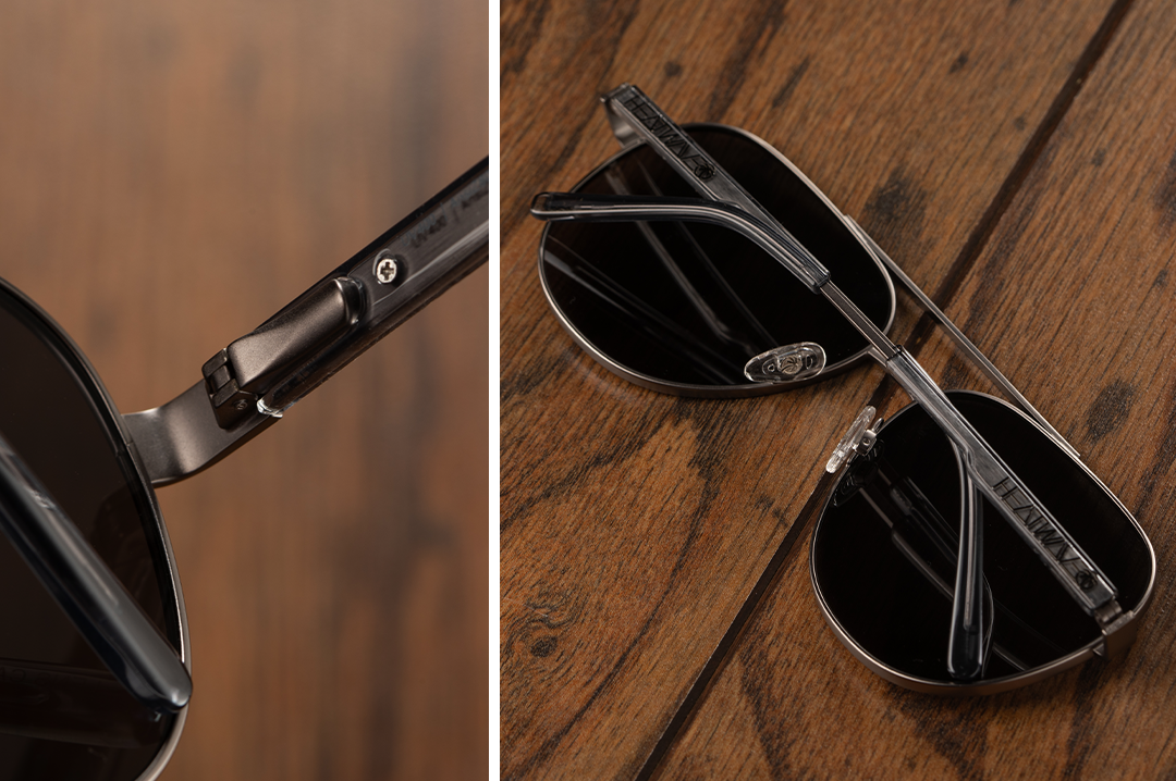 Heat Wave Incline Gun Metal Frame Black Lens Sunglasses