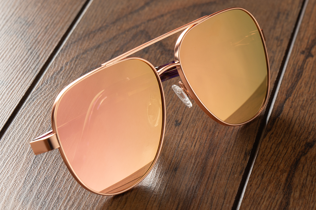 Heat Wave Incline Velvet Tortoise Frame Rose Gold Lens Sunglasses