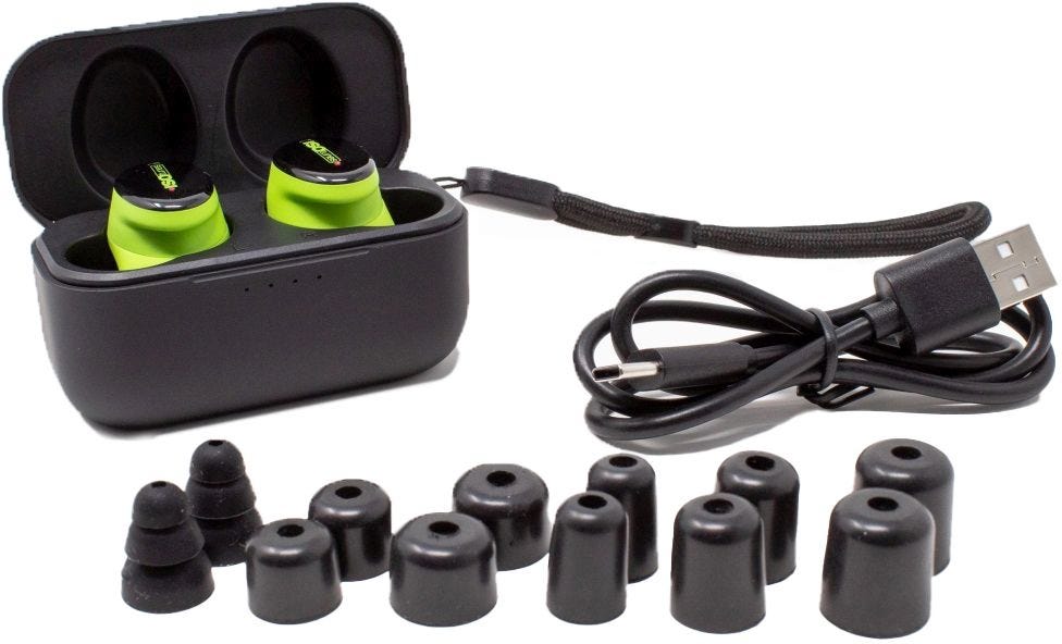 ISOtunes IT-15 FREE Aware True Wireless Bluetooth Earbuds - Safety Green, Ambient Listening Technology