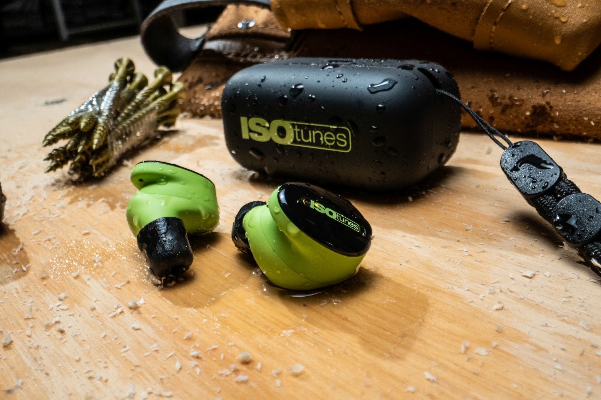 ISOtunes IT-15 FREE Aware True Wireless Bluetooth Earbuds - Safety Green, Ambient Listening Technology
