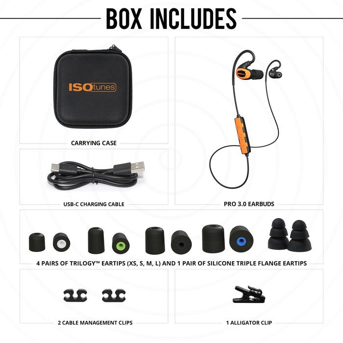 ISOTunes IT-21B PRO 3.0 Bluetooth Earbuds, Safety Orange