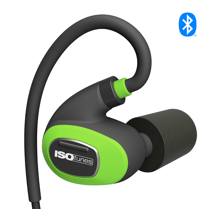 ISOTunes IT-28B PRO 2.0 INDUSTRIAL LISTEN ONLY Bluetooth Earbuds, Safety Green