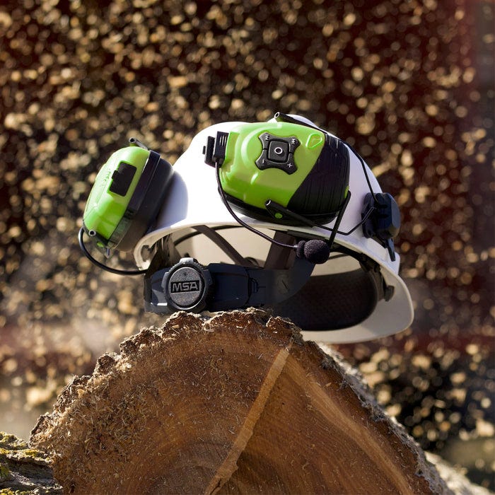 ISOTunes IT-95 LINK Aware Helmet Mount Earmuff w/ Ambient Listening Technology, Safety Green