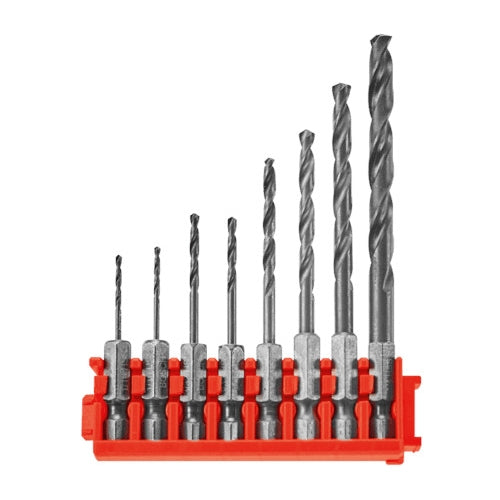 Bosch ITDDV08C 8-Piece Driven Impact Black Oxide Drill Bits w/ Clip for Custom Case System