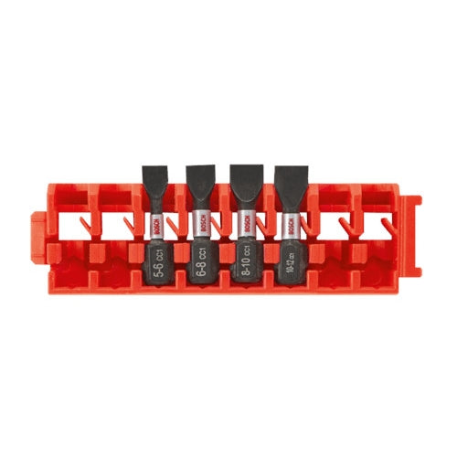 Bosch ITDSLV104C 4-Piece Driven 1-in. Impact Slotted Insert Bit Set w/ Clip for Custom Case System