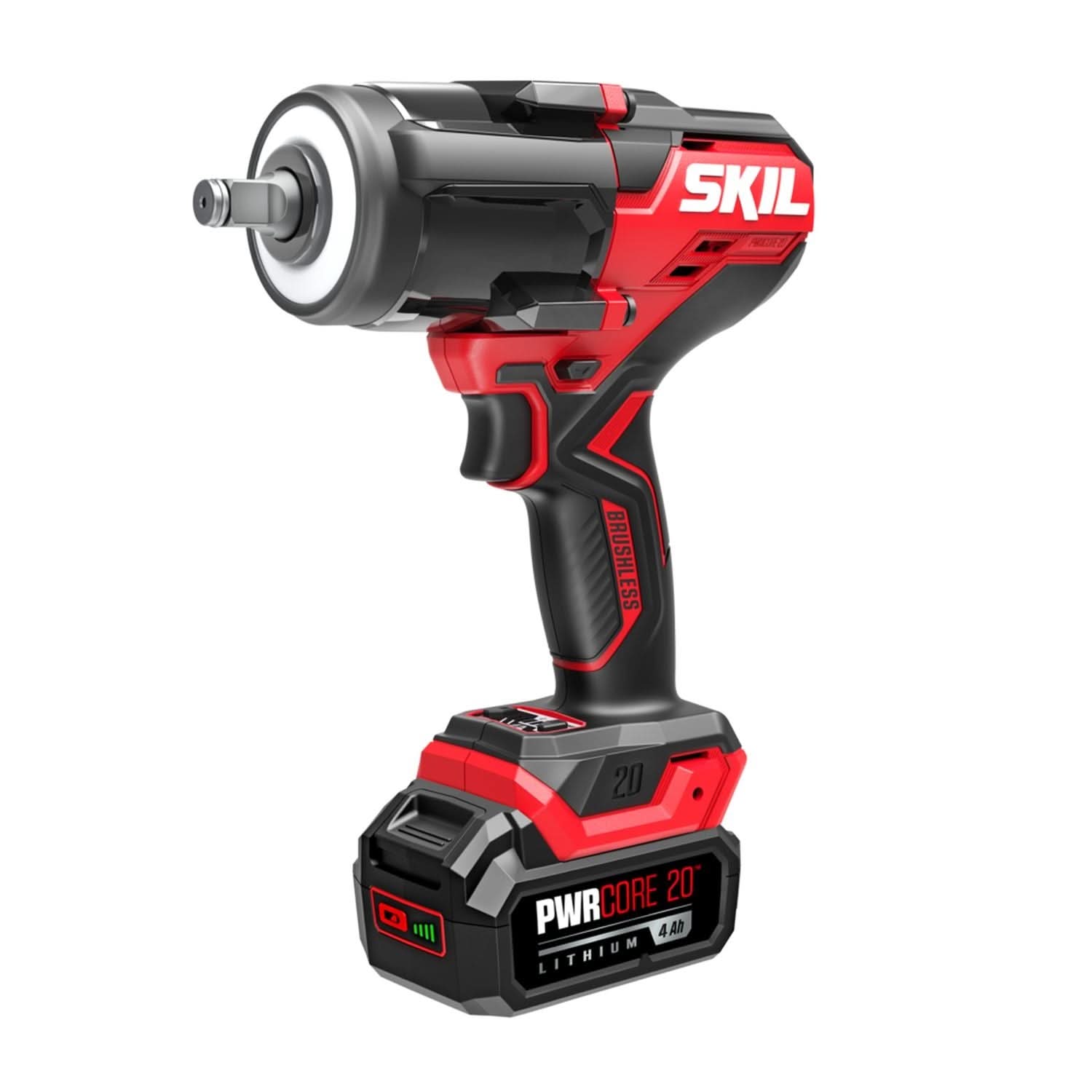 SKIL IW5761B-10 PWR CORE 20 Brushless 20V 1/2 In. Mid-Torque Impact Wrench Kit