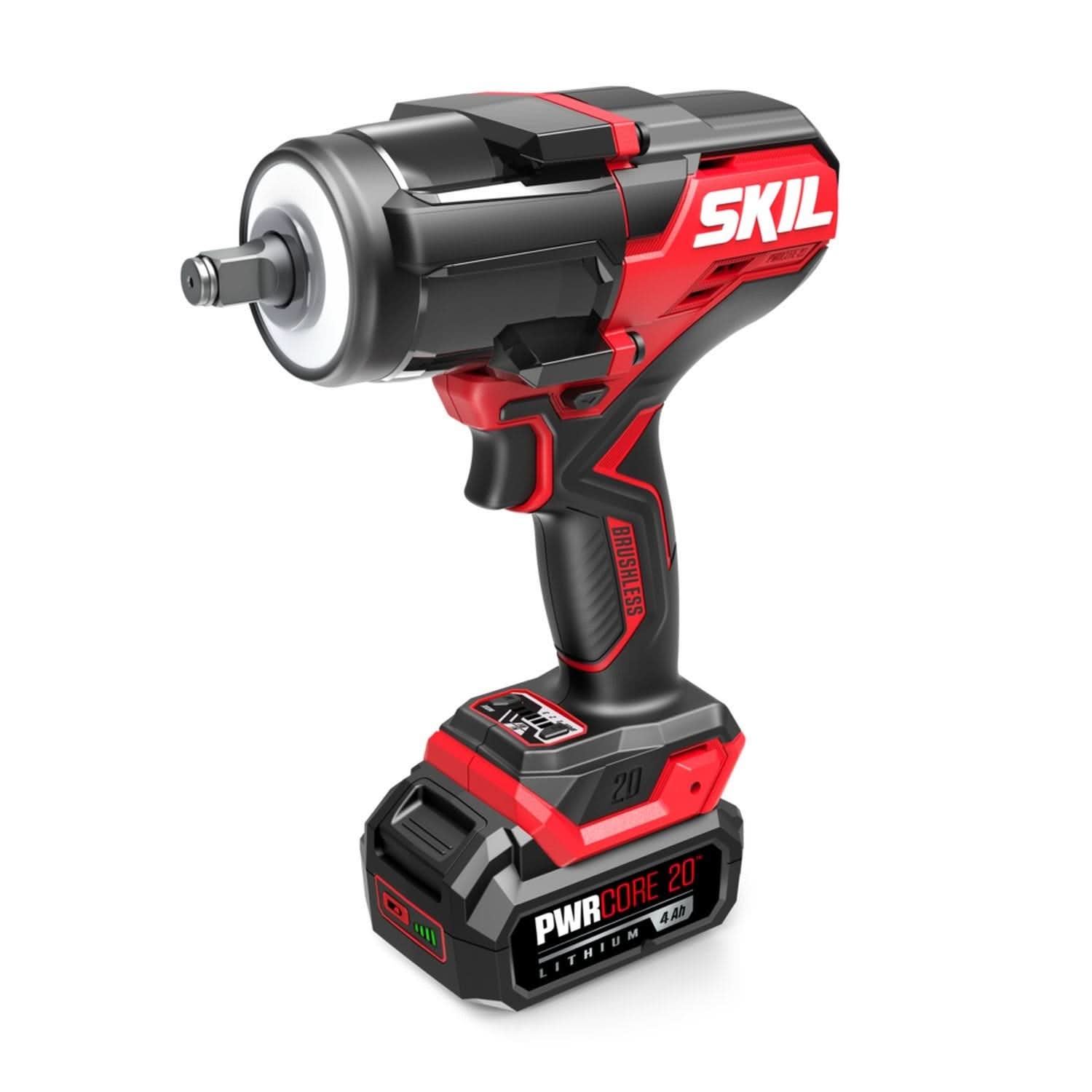 SKIL IW5761B-10 PWR CORE 20 Brushless 20V 1/2 In. Mid-Torque Impact Wrench Kit