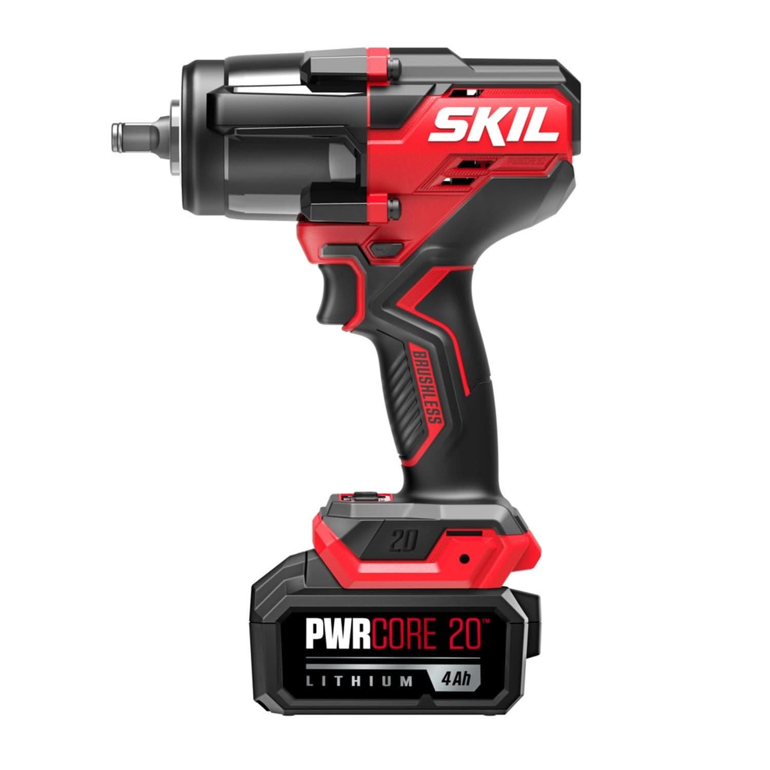 SKIL IW5761B-10 PWR CORE 20 Brushless 20V 1/2 In. Mid-Torque Impact Wrench Kit