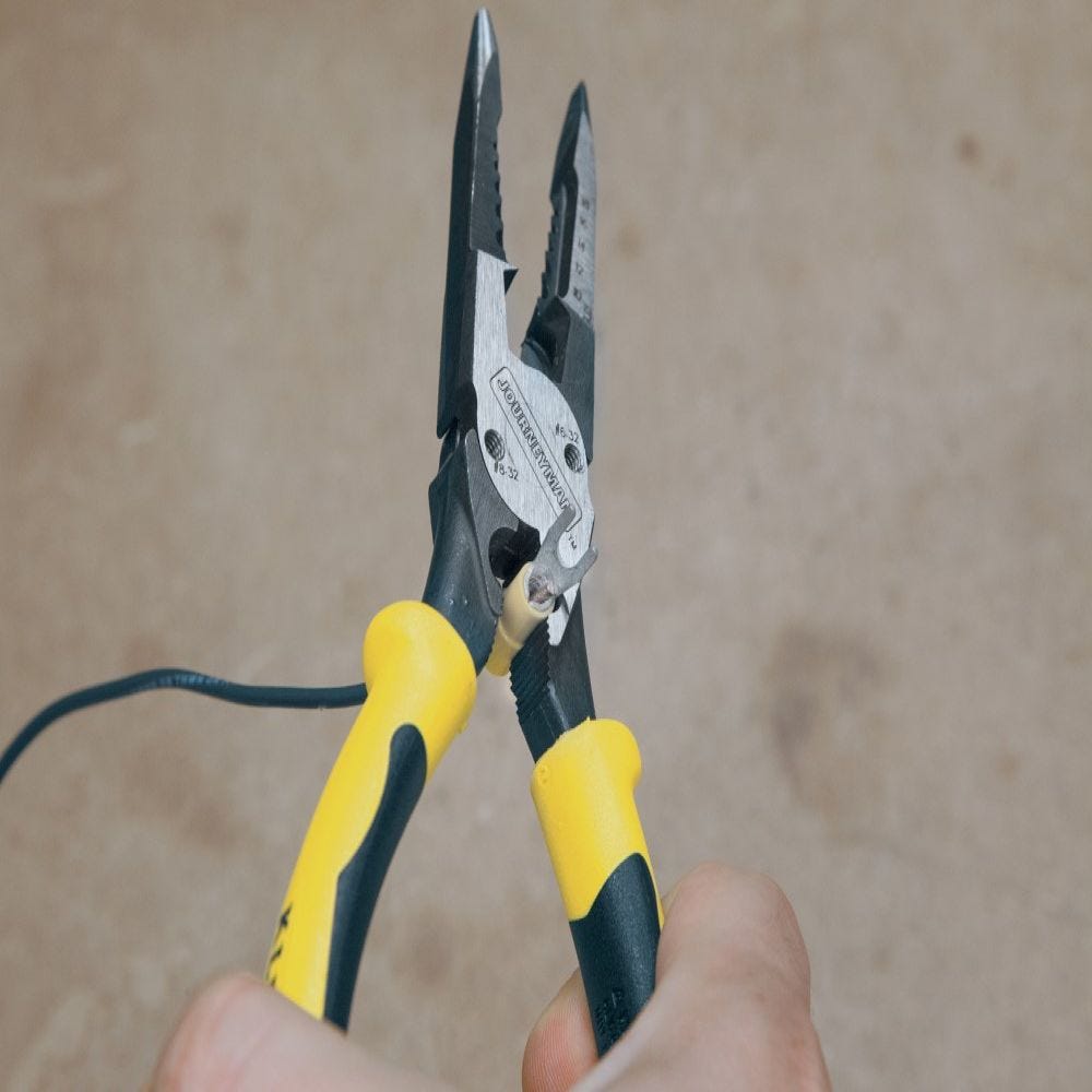 Klein Tools J207-8CR Pliers, All-Purpose Needle Nose Pliers with Crimper, 8.5-Inch