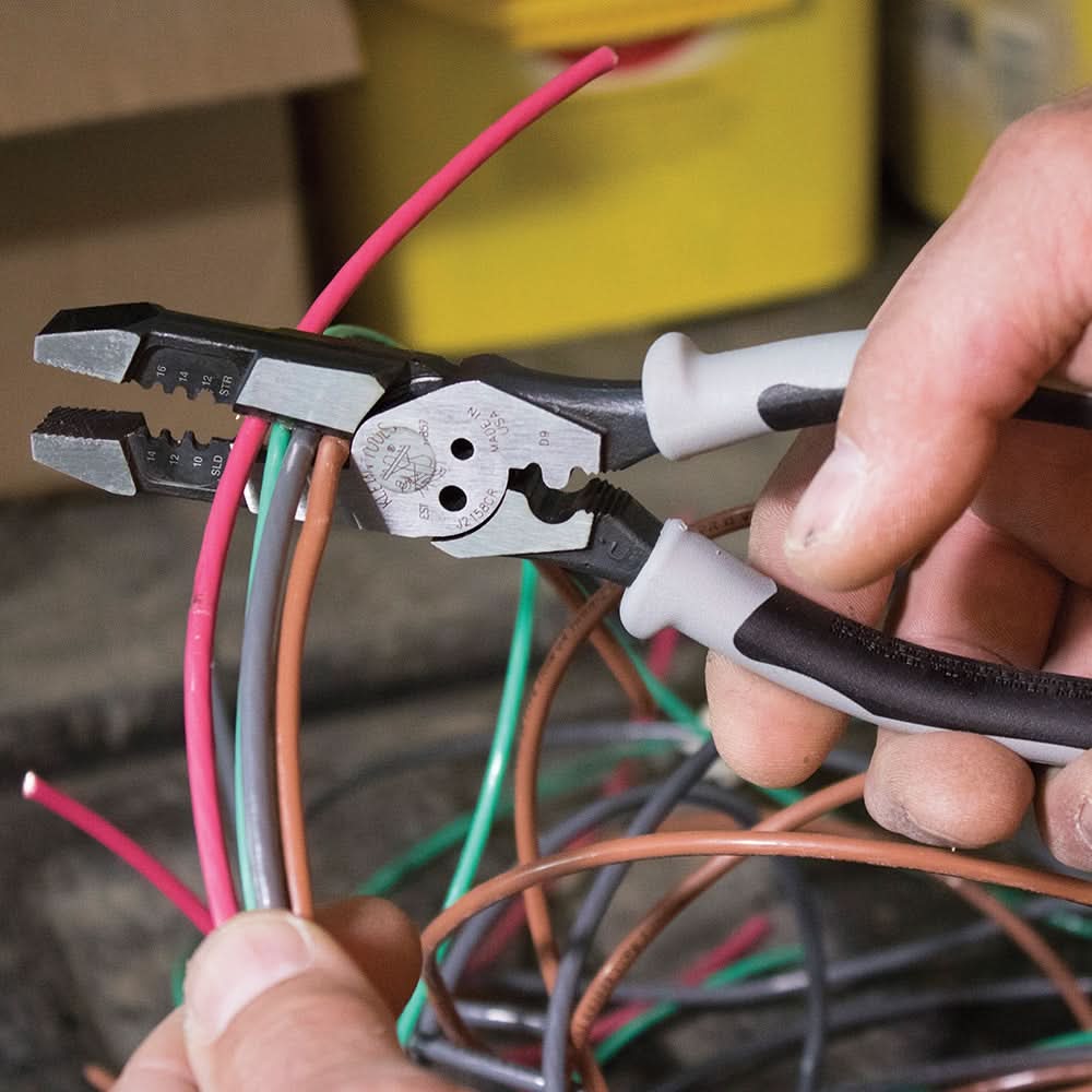 Klein J215-8CR Hybrid Pliers with Crimper and Wire Stripper