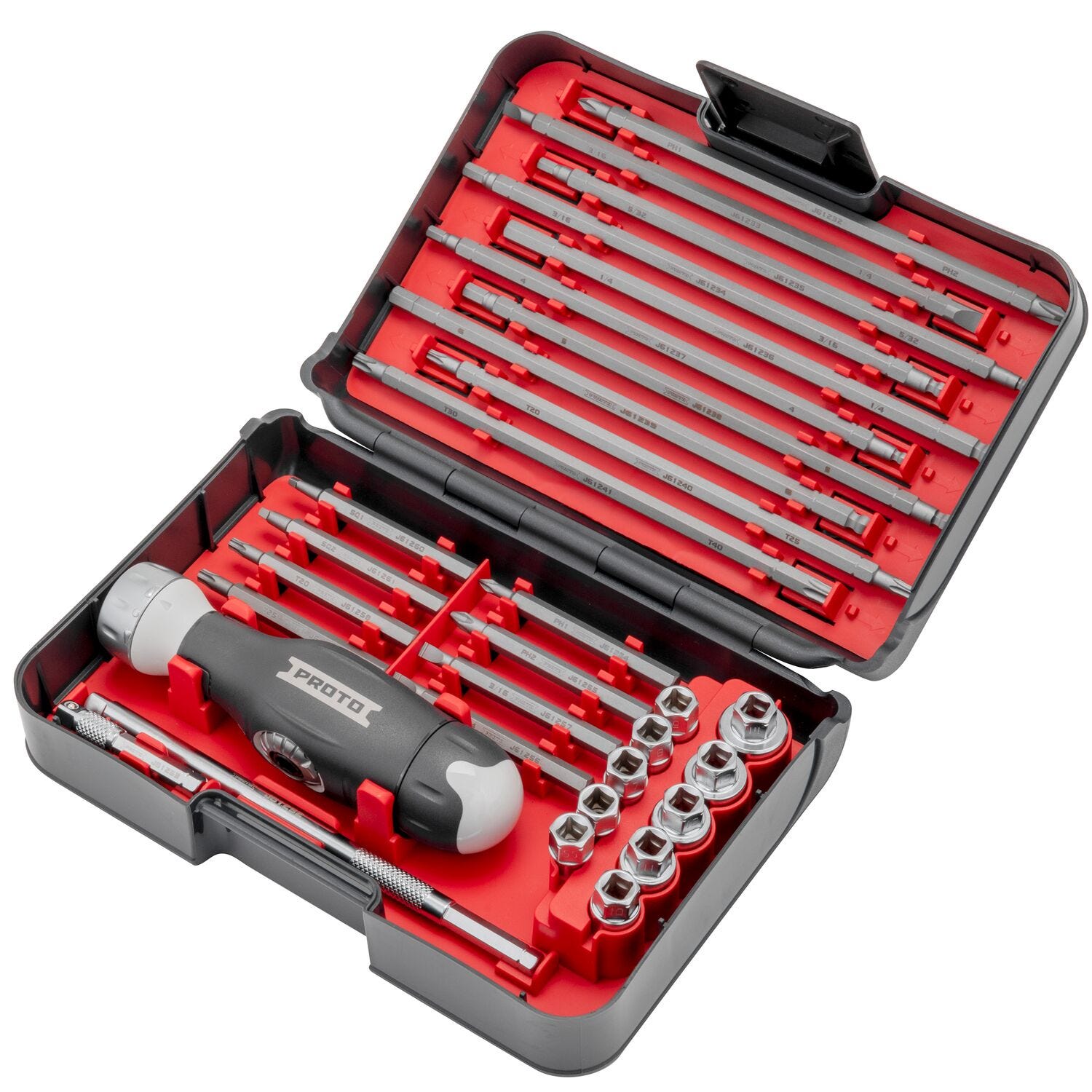 Proto J61231 41-Piece Dual Ratcheting Screw and Nut Driver