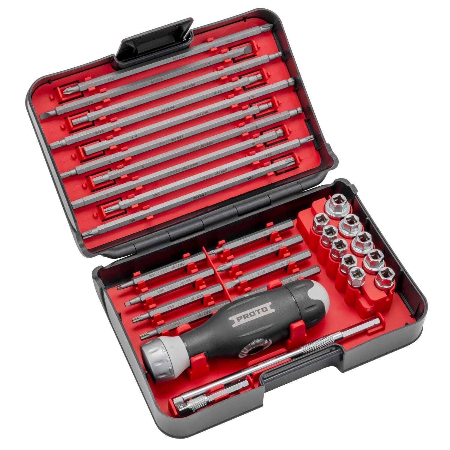 Proto J61231 41-Piece Dual Ratcheting Screw and Nut Driver