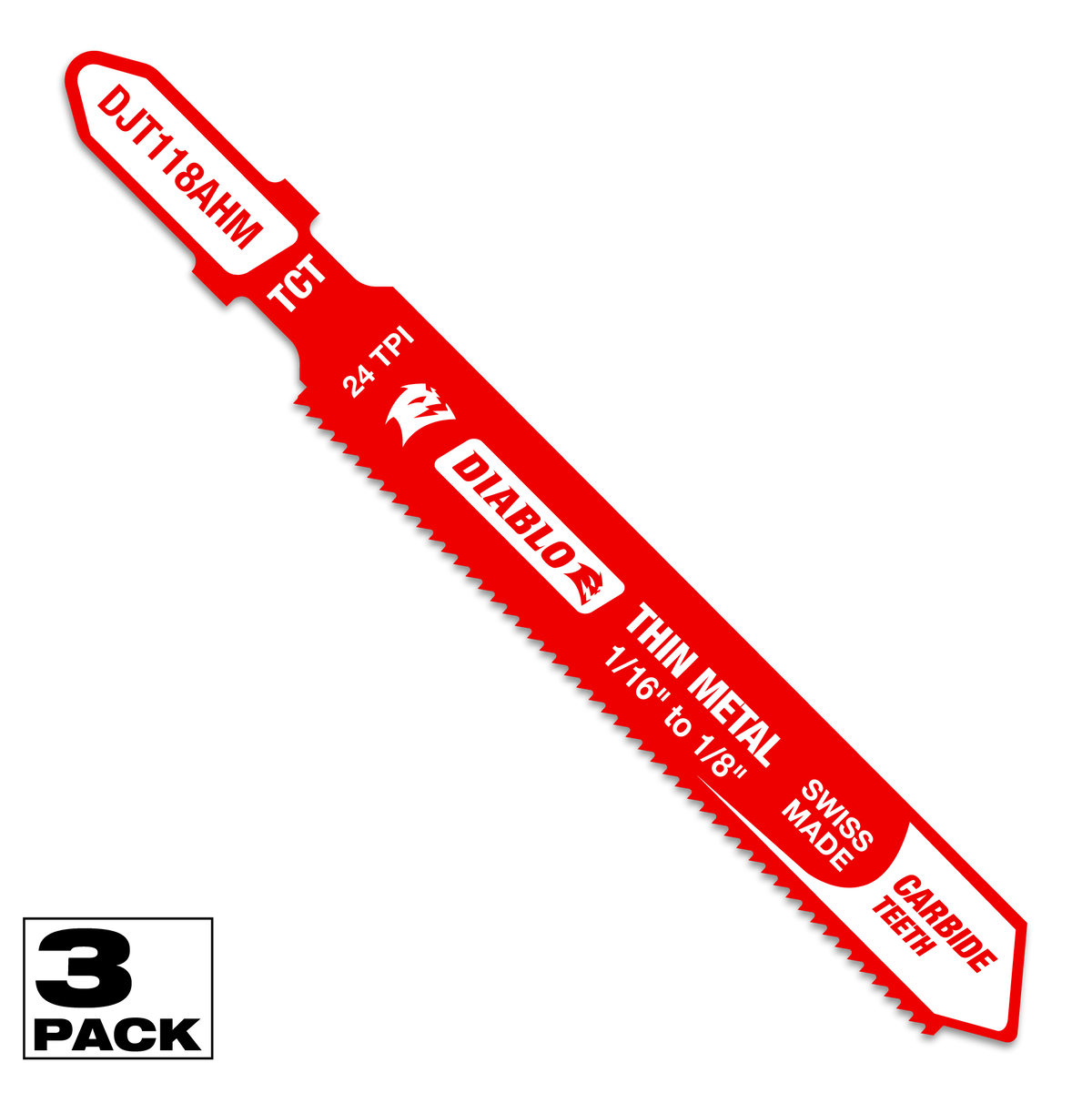 Diablo 3-1/4 in. 24 TPI Carbide Jig Saw Blade for Thin Metal (DJT118AHM3)