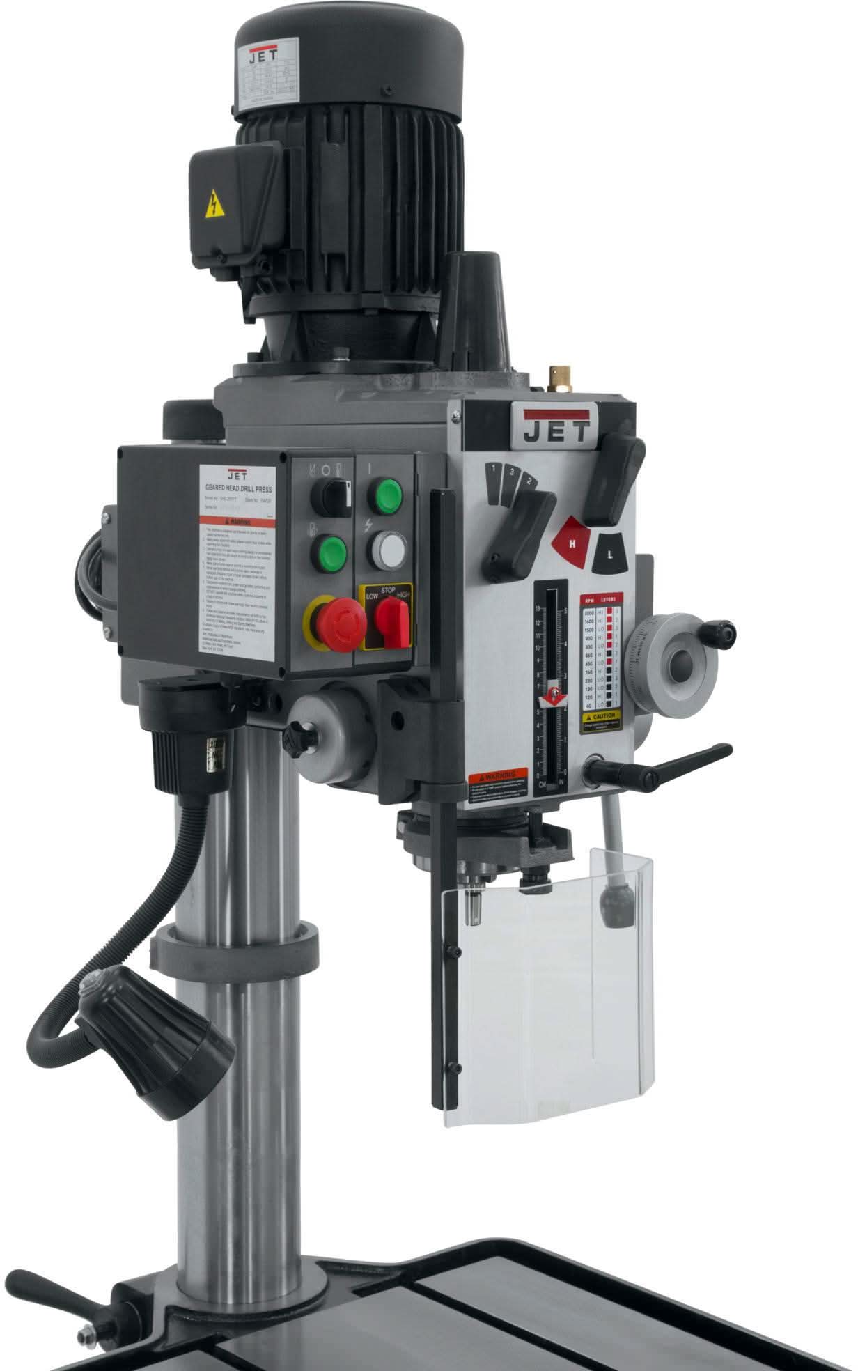 Jet 354026 GHD-20PFT, 20" Gear Head Tapping Drill Press With Power Down feed 230V, 3Ph