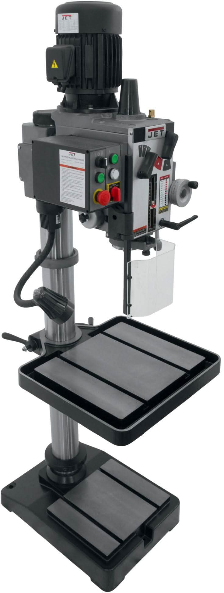 Jet 354026 GHD-20PFT, 20" Gear Head Tapping Drill Press With Power Down feed 230V, 3Ph