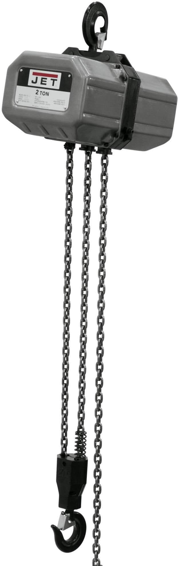Jet Tools 212000 2SS-1C-20, 2-Ton Electric Chain Hoist 1-Phase 20' Lift