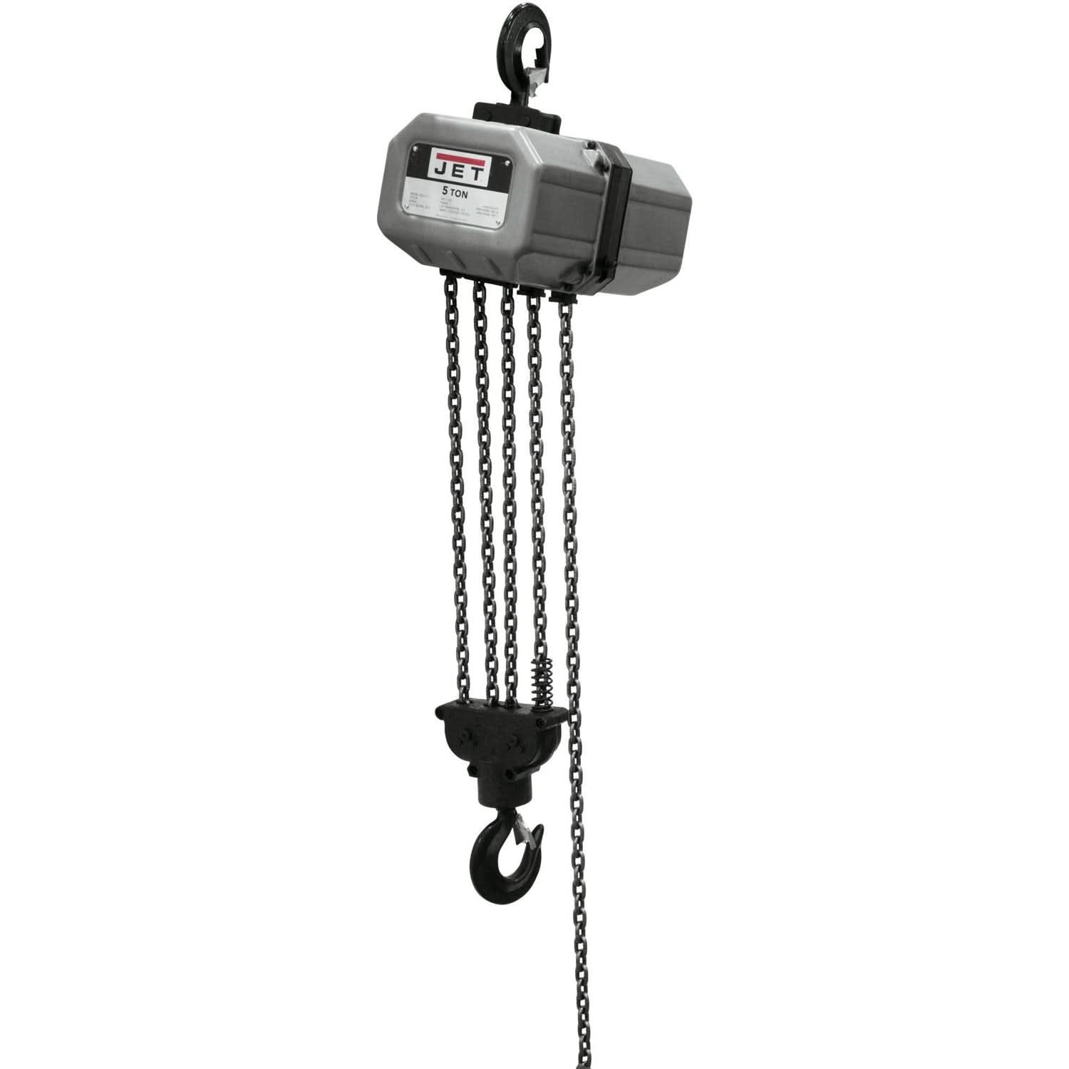 Jet Tools 511000 5SS-1C-10, 5-Ton Electric Chain Hoist 1-Phase 10' Lift